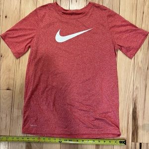 Nike red/rose dri-fit short sleeve tee XL, fits like a MEDIUM!, like new